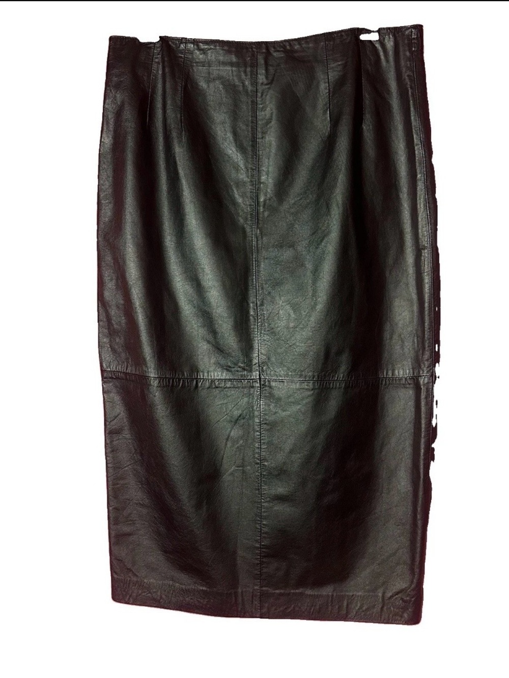 For You From Siegel Black Genuine Leather Pencil Skirt Size 16 Bikercore Goth